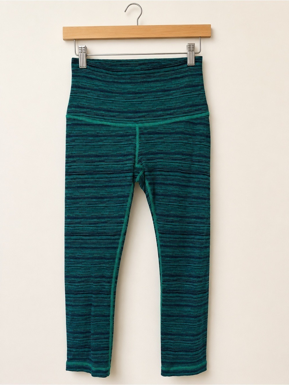 Lululemon Wunder Under Crop Leggings Green Space Dye Luon Size 6 - Picture 4 of 10